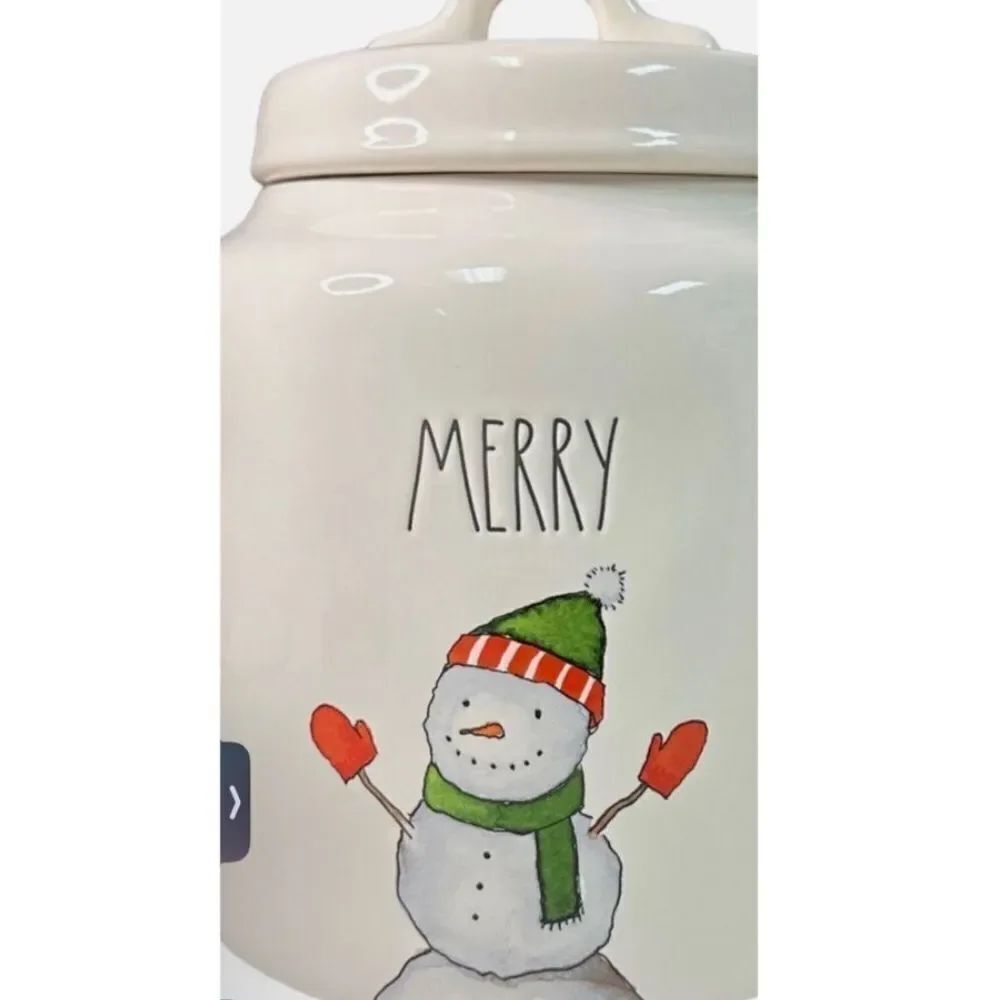 Rae Dunn Merry Snowman Canister